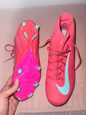 Nike Mercurial Superfly Hot Pink Soccer Cleats with Aqua Swoosh
